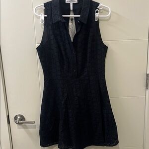 BCBGeneration NWT: Elegant Black Open Back Eyelit Sleeveless Dress